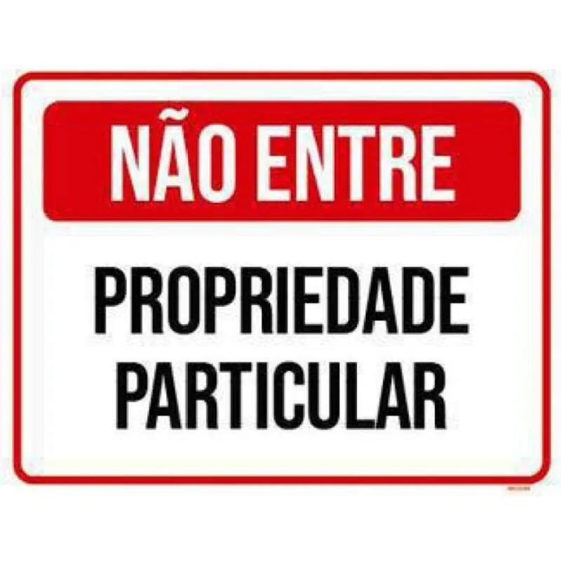 Kit 5 Placas Sinalização Não Entre Propriedade Particular