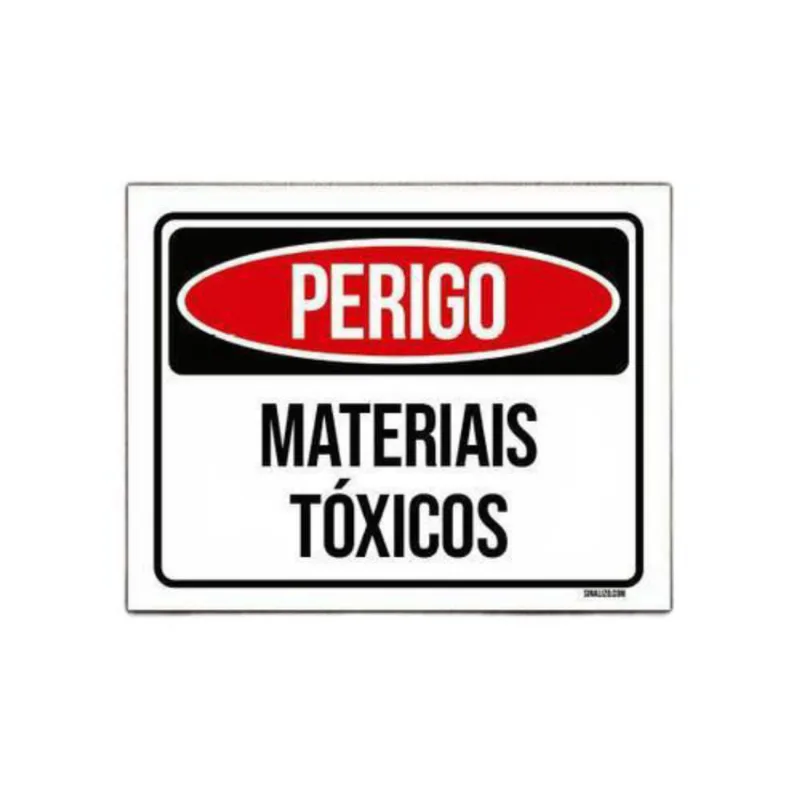Kit 5 Placas Sinalização Perigo Materiais Tóxicos