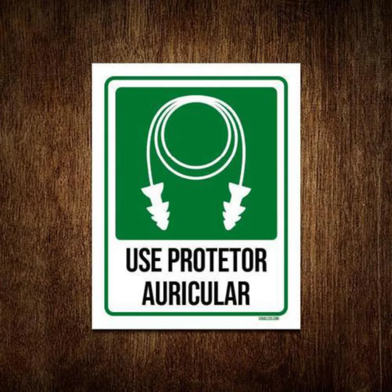 Kit 5 Placas Sinalização Use Protetor Auricular
