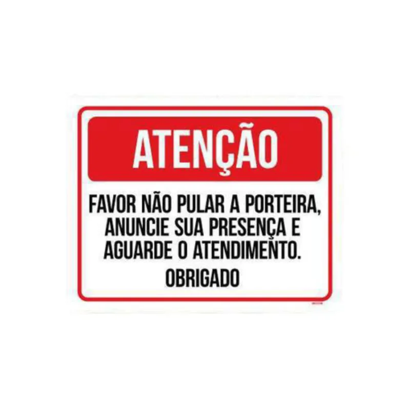 Placa Atenção Favor Não Pular A Porteira 36X46