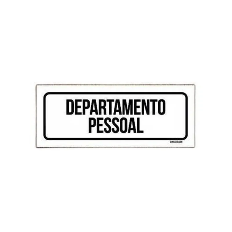 Placa De Sinalização Setor - Departamento Pessoal (23x9)