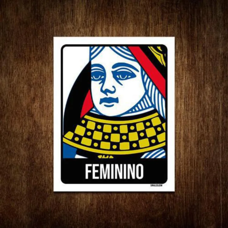 Placa De Banheiro - Baralho Feminino 27X35
