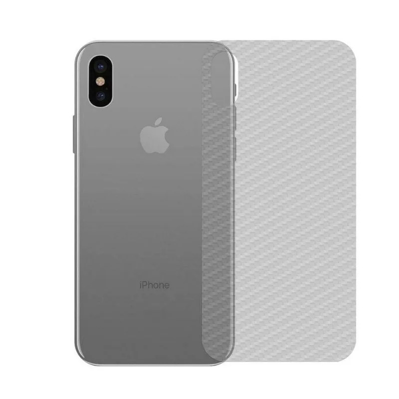 Película Hidrogel + Adesivo Fibra De Carbono Para Iphone X E Xs - Transparente