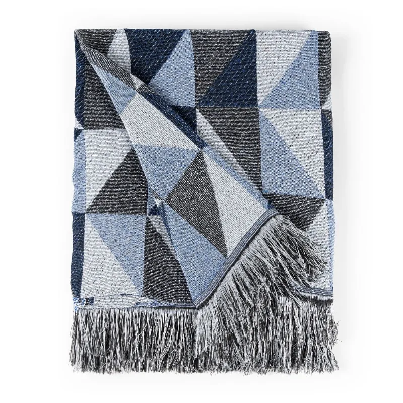 Manta Jacquard Misto com Franja 1,40 x 2,20 Dallas Marinho