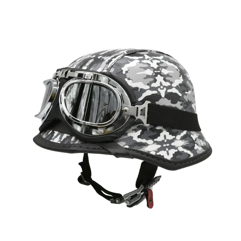 Capacete Br101 Alemão Camuflado Cinza Oculos Espelhado P