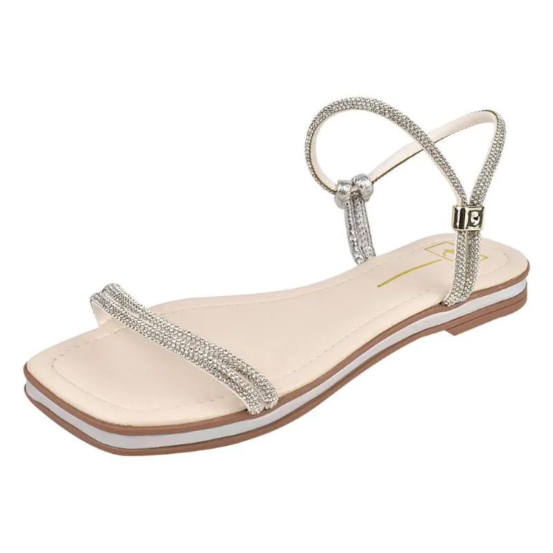 Sandália Rasteira Feminina Off White