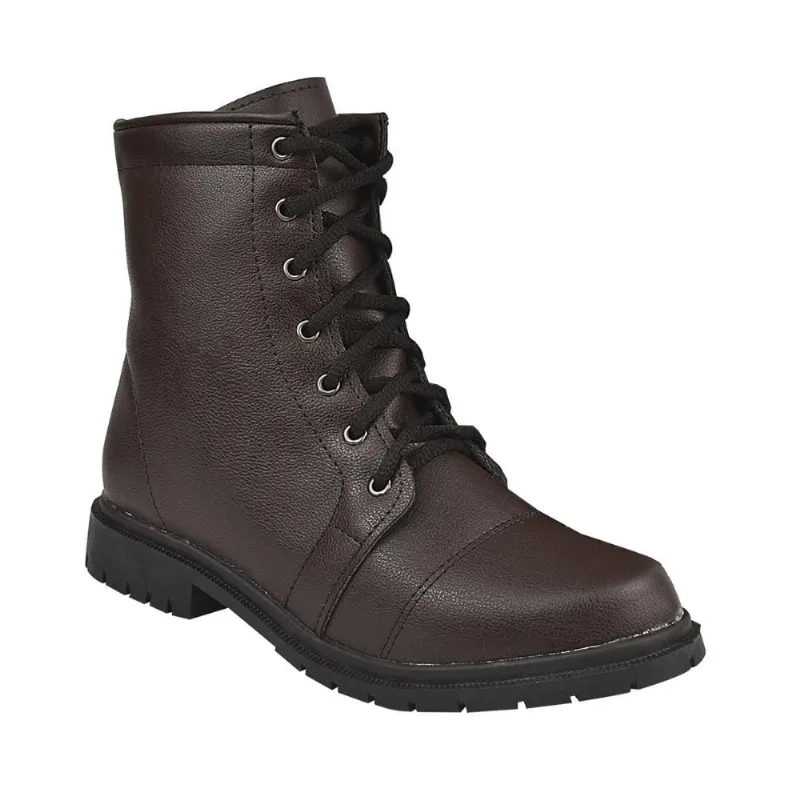 Bota Coturno Feminina de Cano Baixo Café