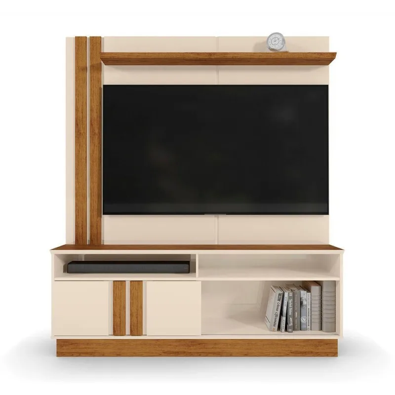 Home Painel Fortaleza para Tv Até 60 Polegadas 160cm MDP Off White Loja Doce Lar - OUTRAS - Móveis