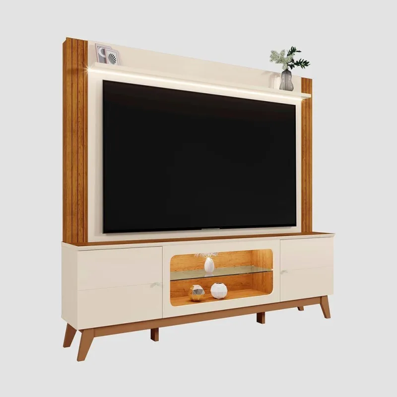 Home Painel Maceio para Tv Até 70 Polegadas 198,4cm MDP Off White Loja Doce Lar - OUTRAS