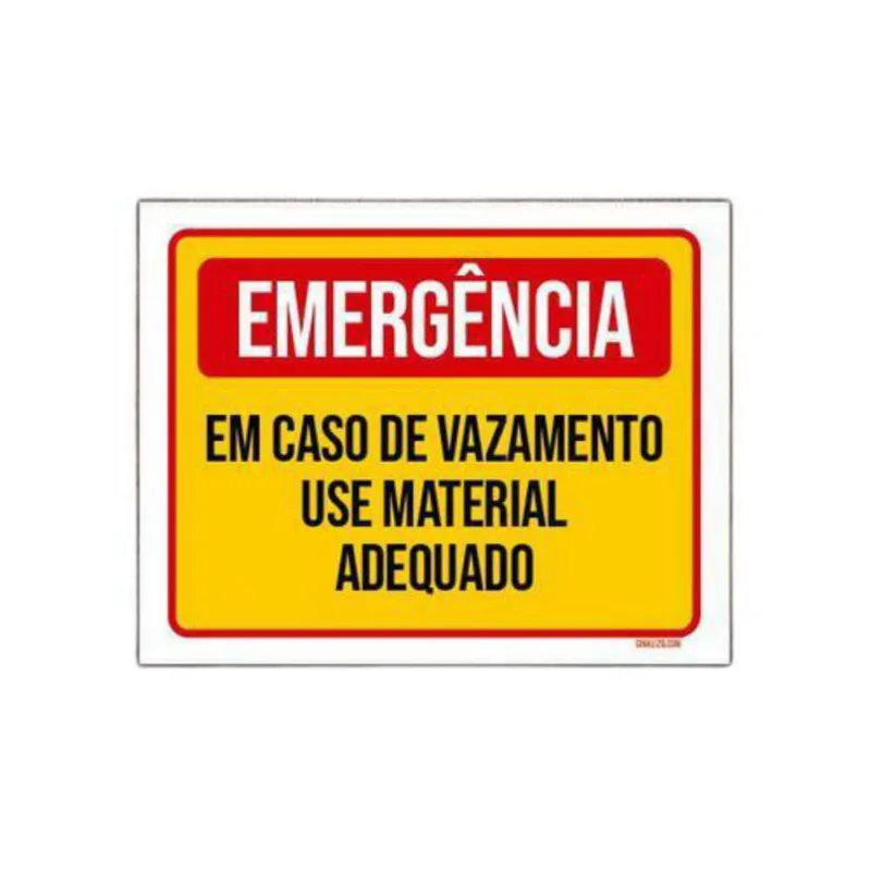 Placa Emergência Em Caso Vazamento Material 18X23