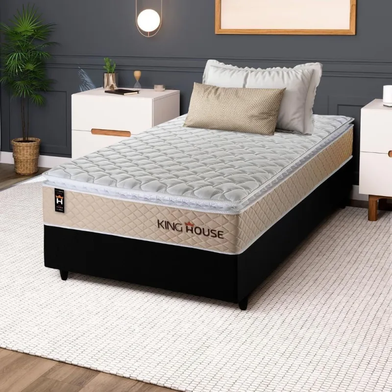 Cama Box Molas Ensacadas Alford Solteiro 88x188 King House - OUTRAS - Colchões