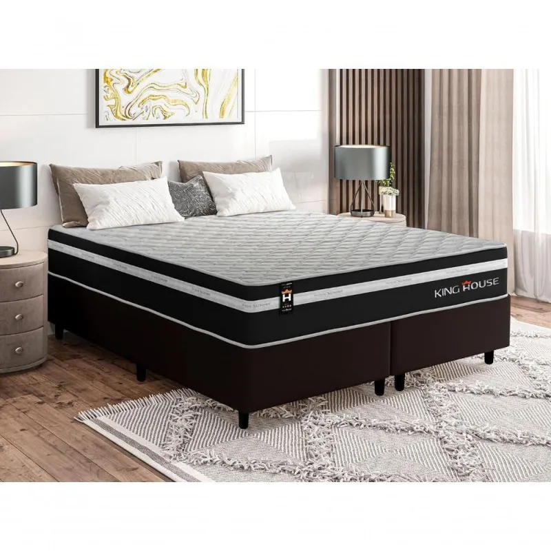 Cama Box Durham Molas Ensacadas King 193x203 King House - king - Colchões