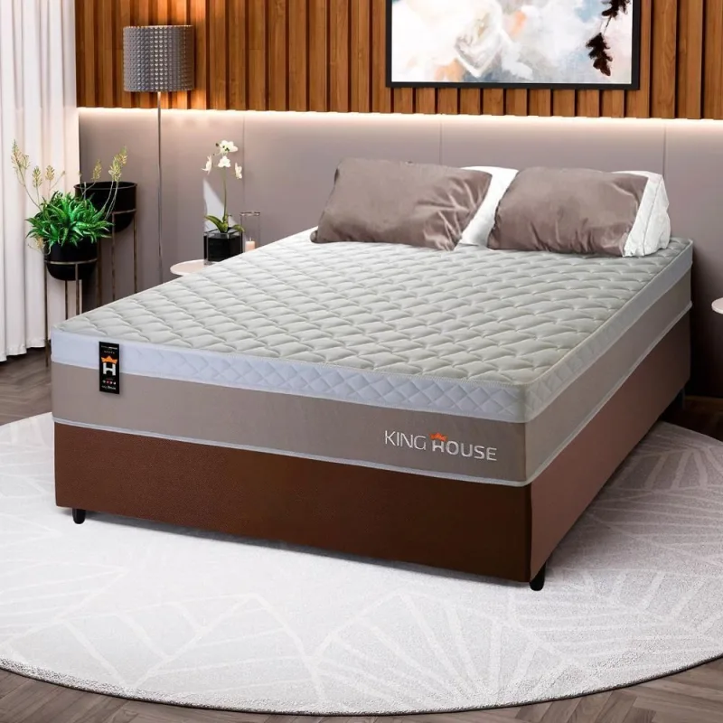 Cama Box Molas Ensacadas Sheffield 128x188 Bege King House - king - Colchões