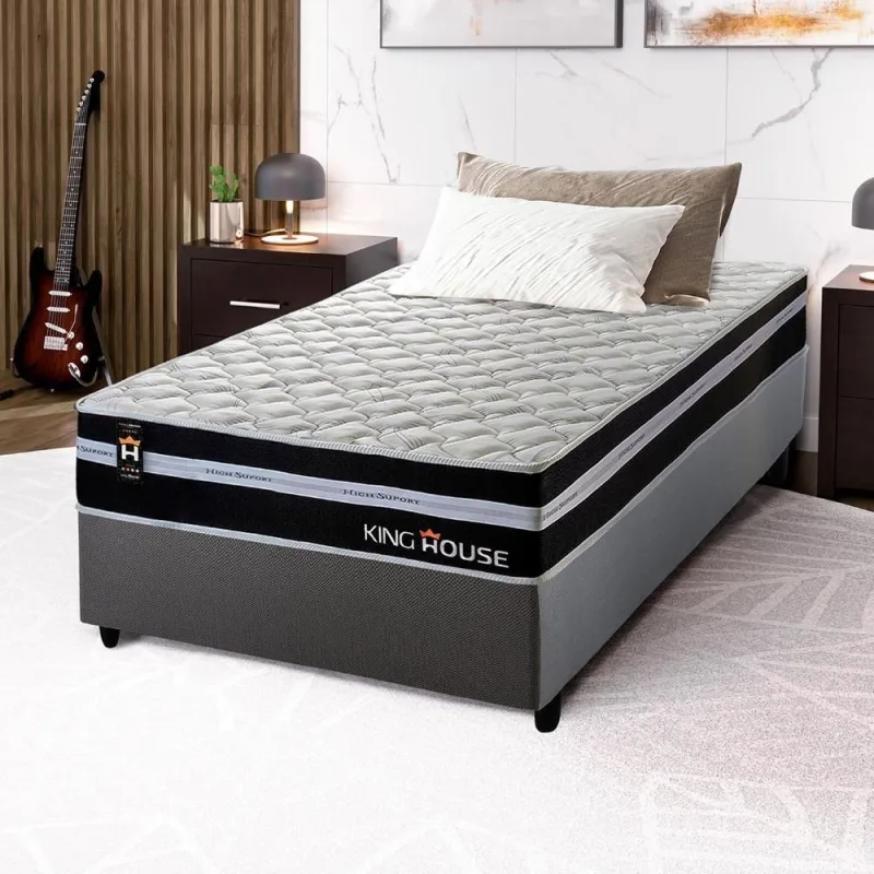 Cama Box Molas Ensacadas Durham Solteiro 88x188 King House - OUTRAS - Colchões