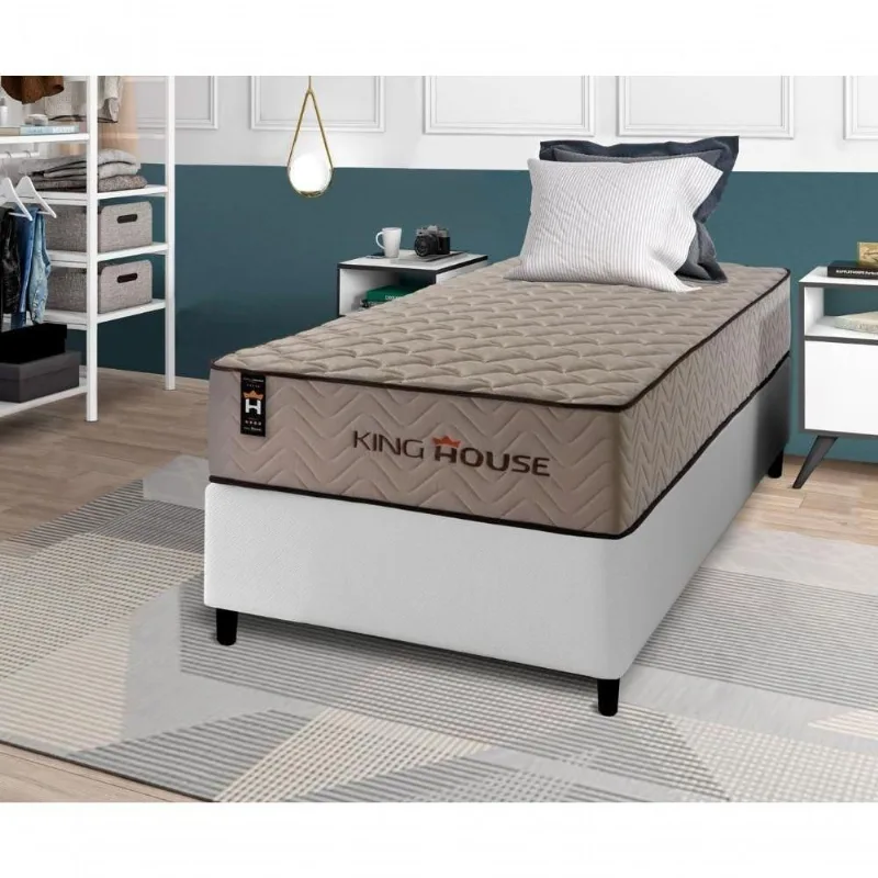 Cama Box Espuma San Diego Solteiro 88x188 Branco King House - king