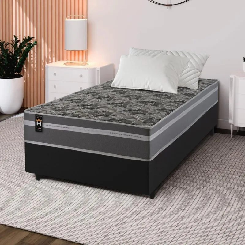 Cama Box Espuma Miami Solteiro 88x188 Preto King House - king