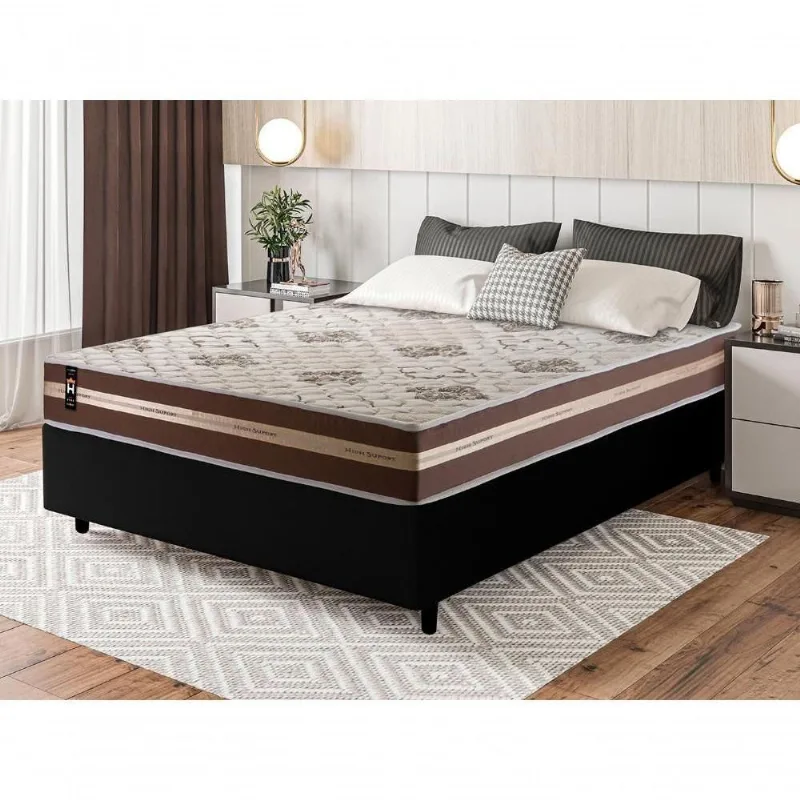 Cama Box Espuma Chicago Casal 138x188 Preto King House - king
