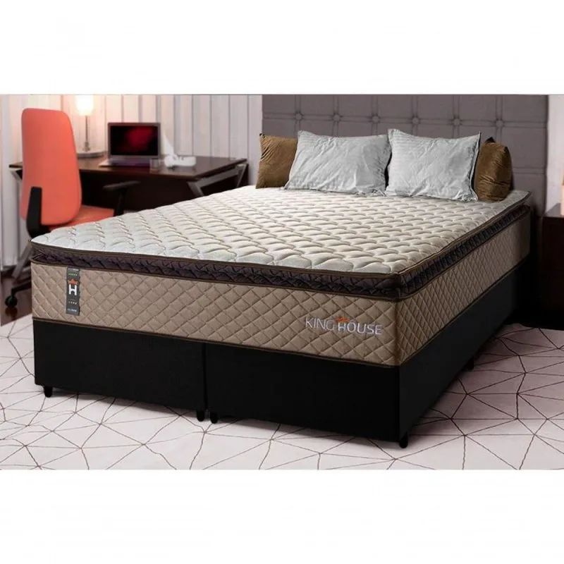 Cama Box Atlanta Espuma Queen 158x198 Preto King House - king