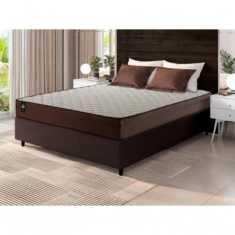 Cama Box Espuma Atlanta Viúva 128x188 Marrom King House - king