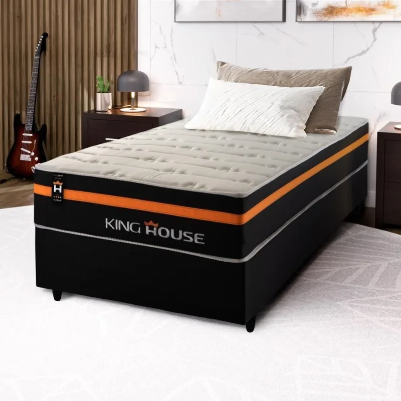 Cama Box Molas Ensacadas Sirius Solteiro 88x188 King House - OUTRAS - Colchões