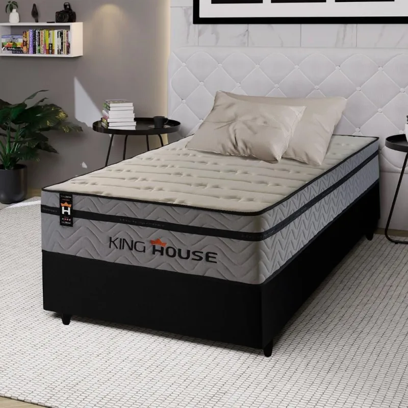 Cama Box Molas Ensacadas Preston Solteiro 88x188 King House - OUTRAS - Colchões
