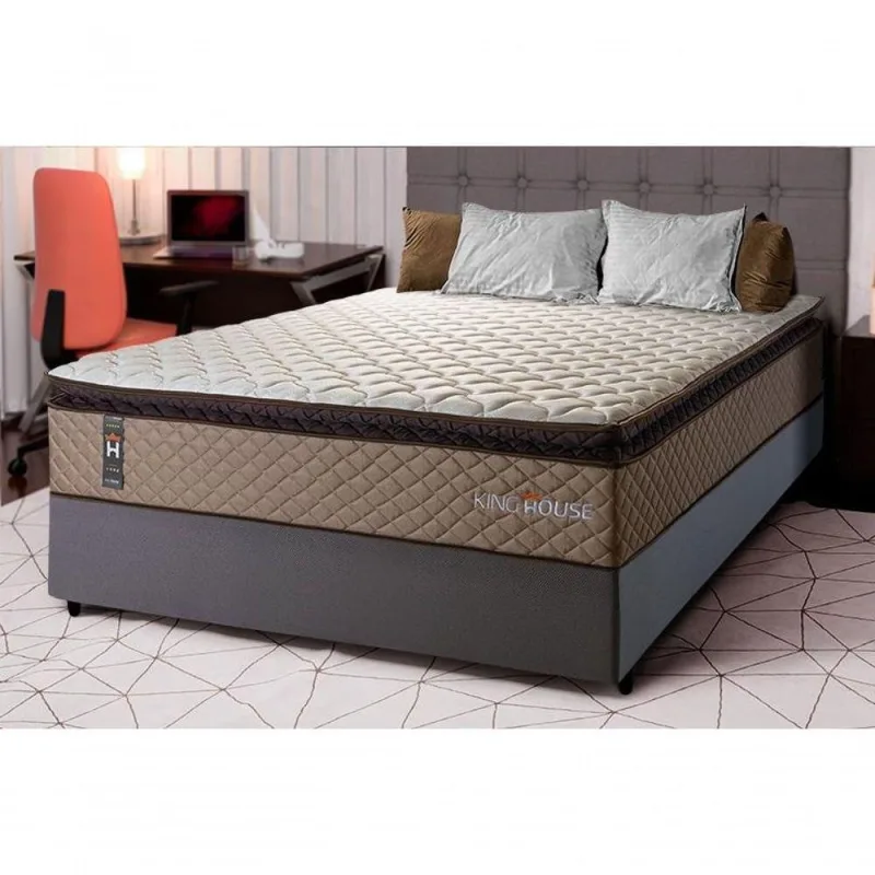 Cama Box Espuma Atlanta Casal 138x188 Bege King House - OUTRAS - Colchões