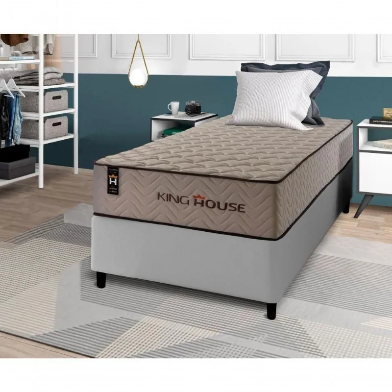 Cama Box Espuma San Diego Solteiro 88x188 Cinza King House - king