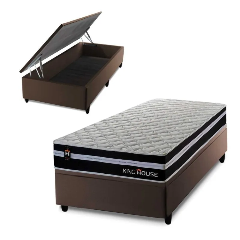 Cama Box Baú Durham 88x188 com Molas Ensacadas King House - OUTRAS - Colchões