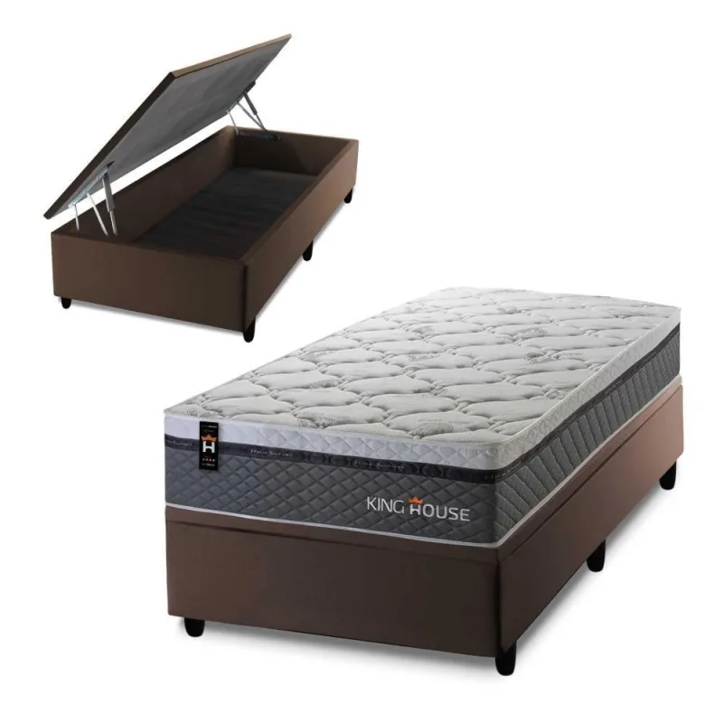 Cama Box Baú Benton 96x203 com Molas Ensacadas King House - king