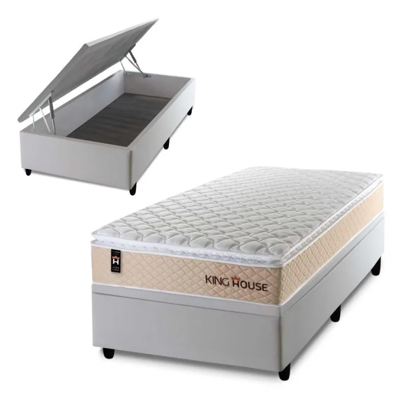 Cama Box Baú Alford 96x203 com Molas Ensacadas King House - king