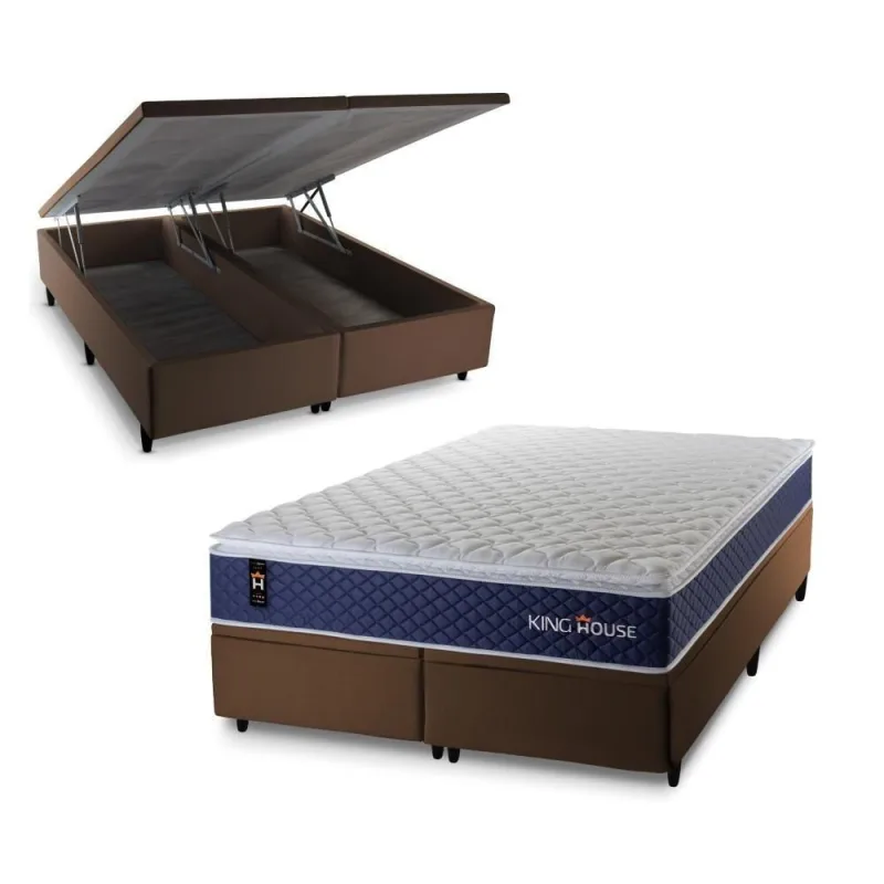 Cama Box Baú Lagras com Molas Ensacadas 158x198 King House - king