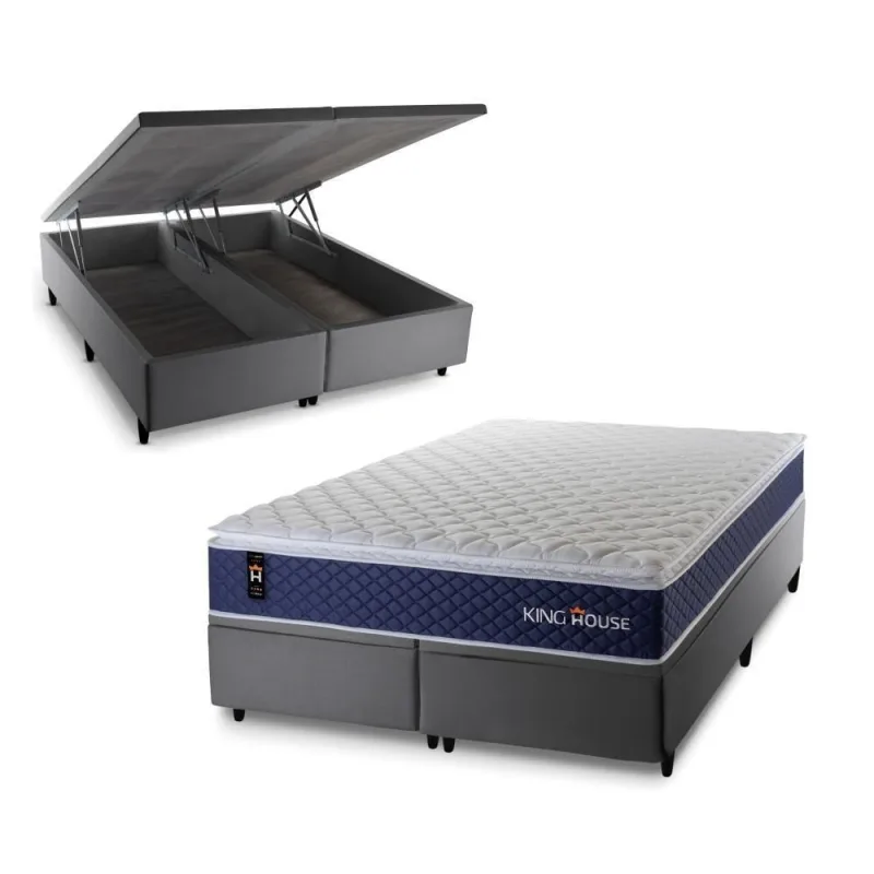 Cama Box Baú Lagras com Molas Ensacadas 193x203 King House - OUTRAS - Colchões