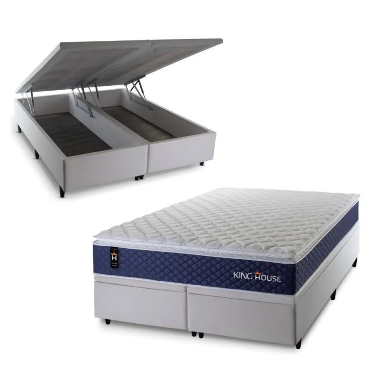 Cama Box Baú Lagras com Molas Ensacadas 158x198 King House - king