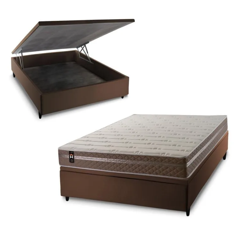 Cama Box Baú Georgia 138x188 com Molas Ensacadas King House - king