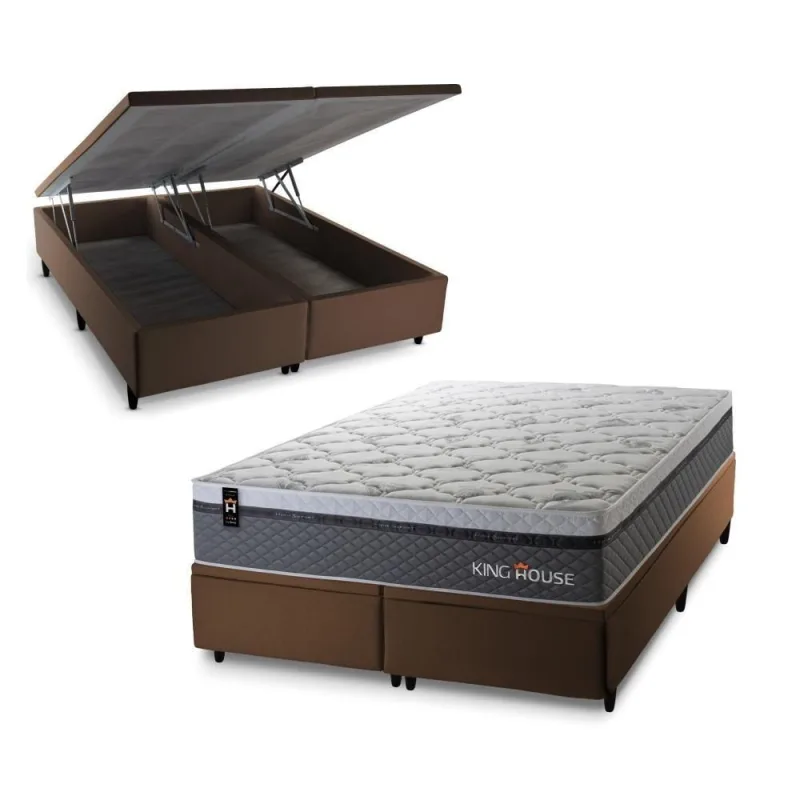 Cama Box Baú Benton com Molas Ensacadas 158x198 King House - king