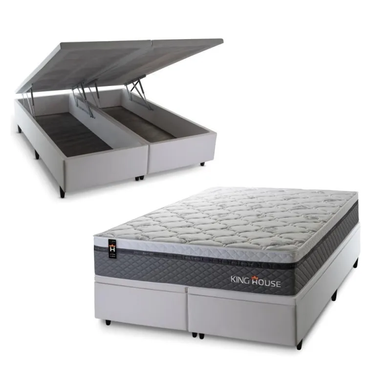 Cama Box Baú Benton com Molas Ensacadas 193x203 King House - king