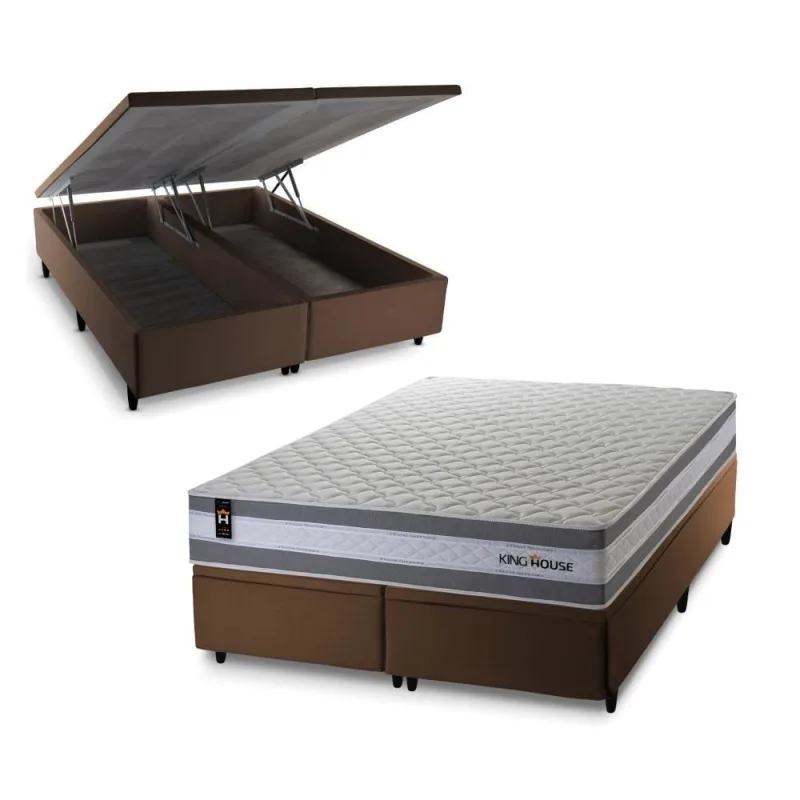 Cama Box Baú Alpine com Molas Ensacadas 193x203 King House - king