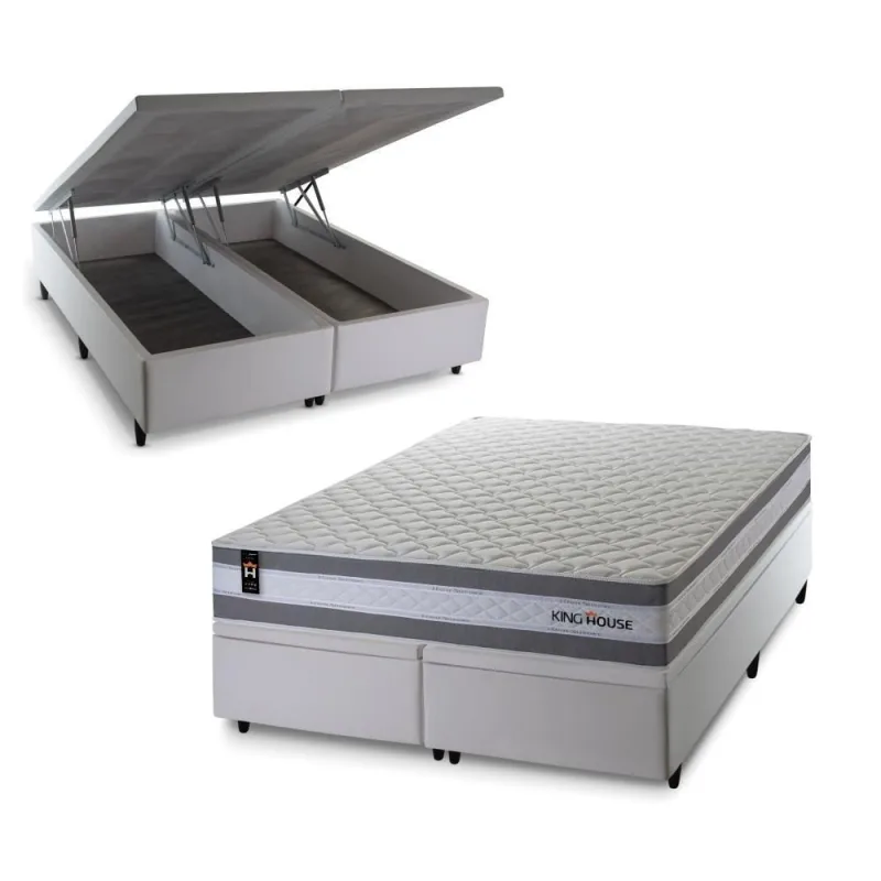 Cama Box Baú Alpine com Molas Ensacadas 193x203 King House - king