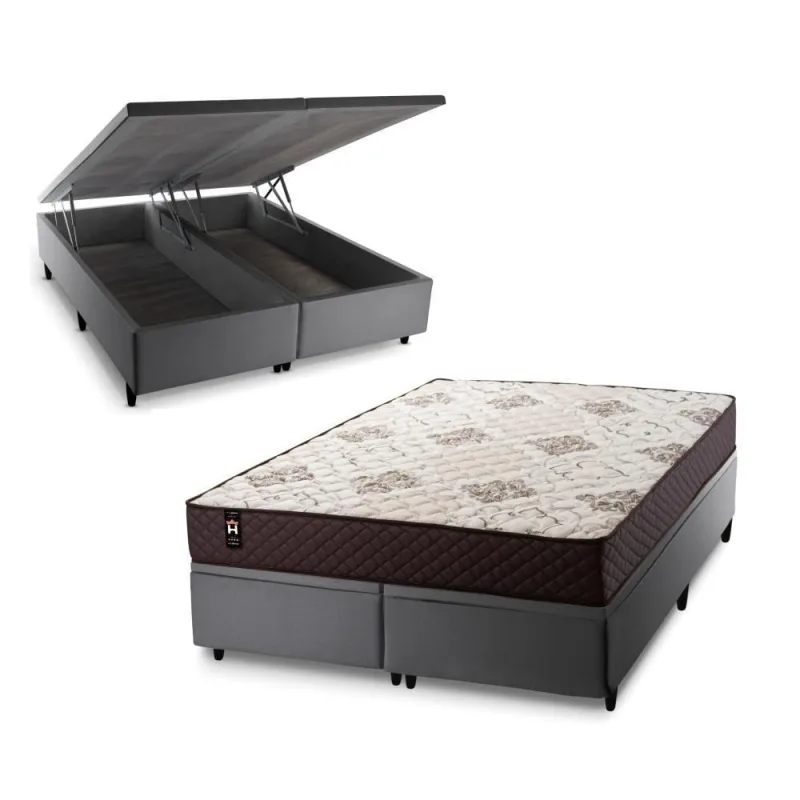 Cama Box Baú Allura com Molas Ensacadas 158x198 King House - king