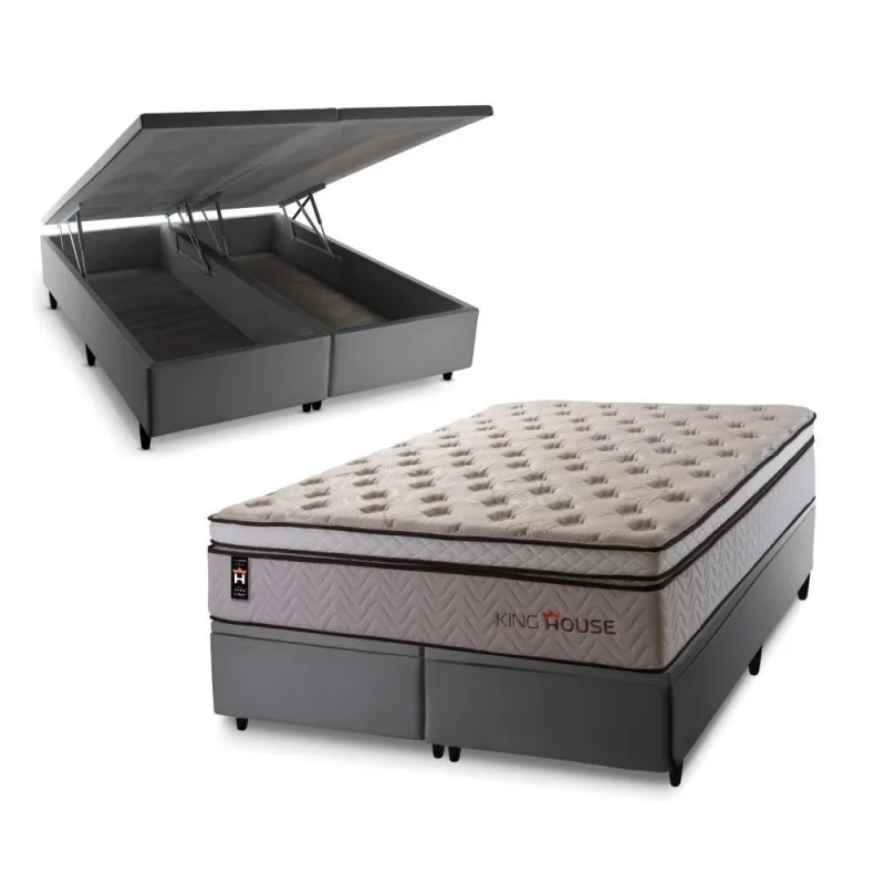 Cama Box Baú Liverpool com Molas Ensacadas 158x198 King House - king