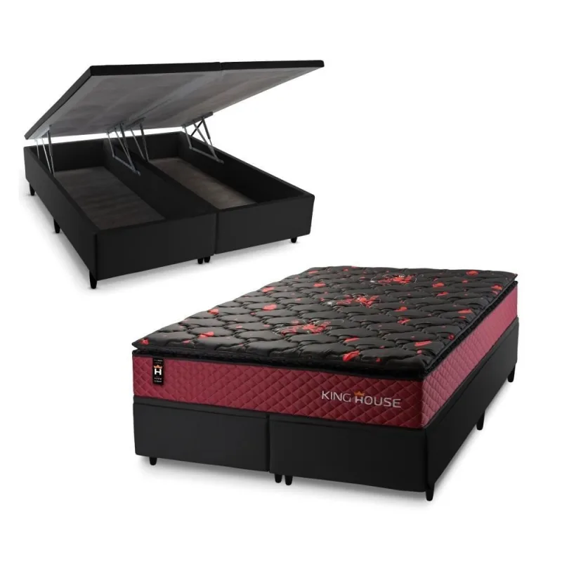 Cama Box Baú Toronto com Molas Ensacadas 158x198 King House - OUTRAS - Colchões