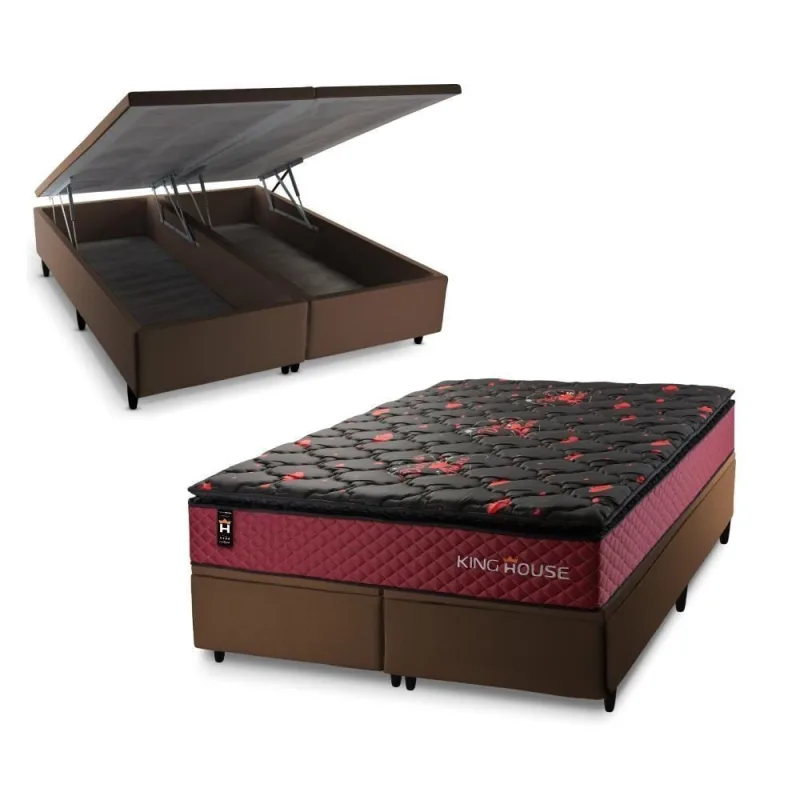 Cama Box Baú Toronto com Molas Ensacadas 158x198 King House - OUTRAS - Colchões