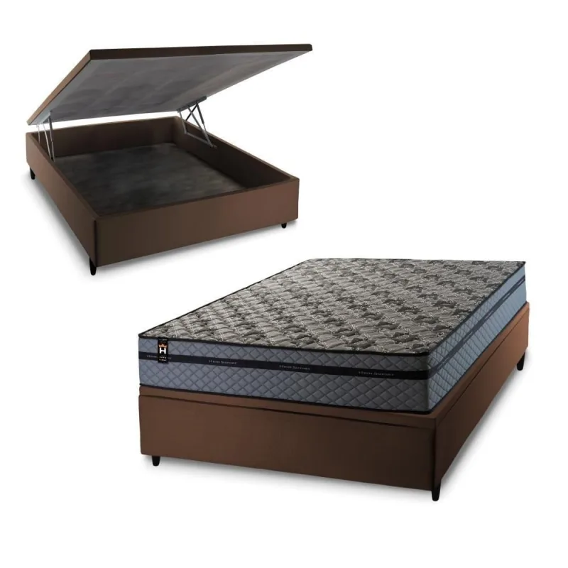 Cama Box Baú Montreal 138x188 com Molas Ensacadas King House - king