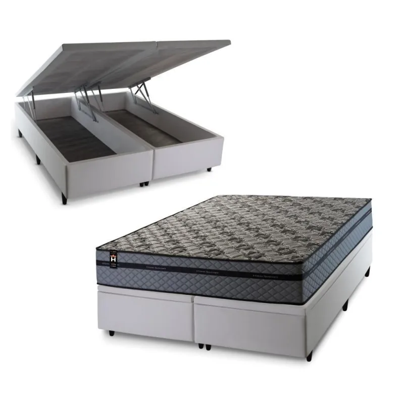 Cama Box Baú Montreal com Molas Ensacadas 158x198 King House - king - Colchões