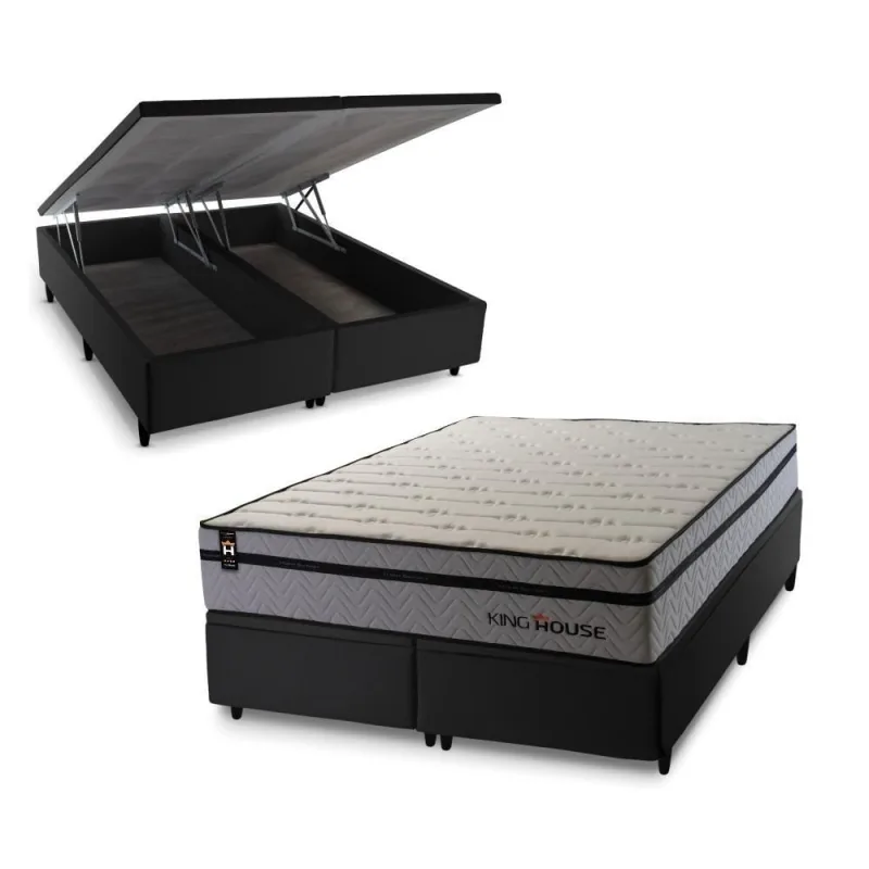 Cama Box Baú Preston com Molas Ensacadas 158x198 King House - king