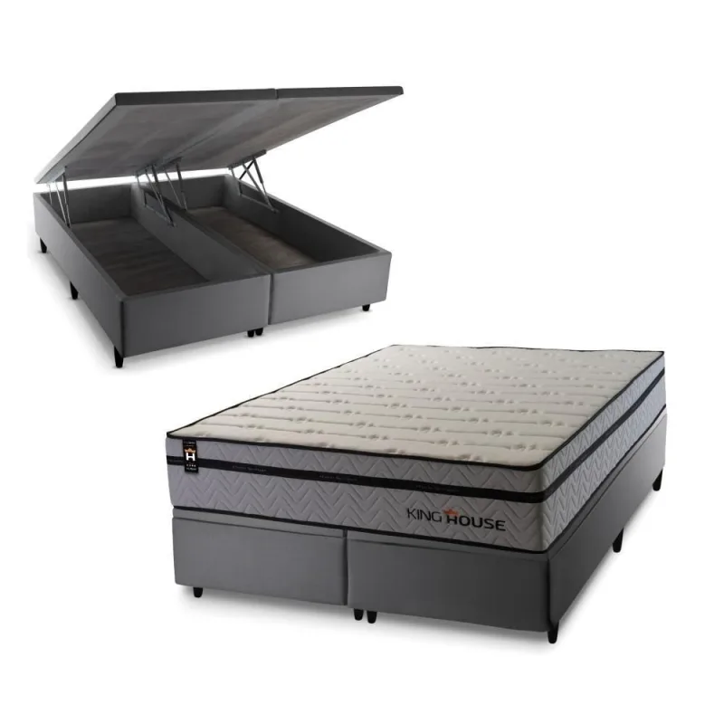 Cama Box Baú Preston com Molas Ensacadas 158x198 King House - king