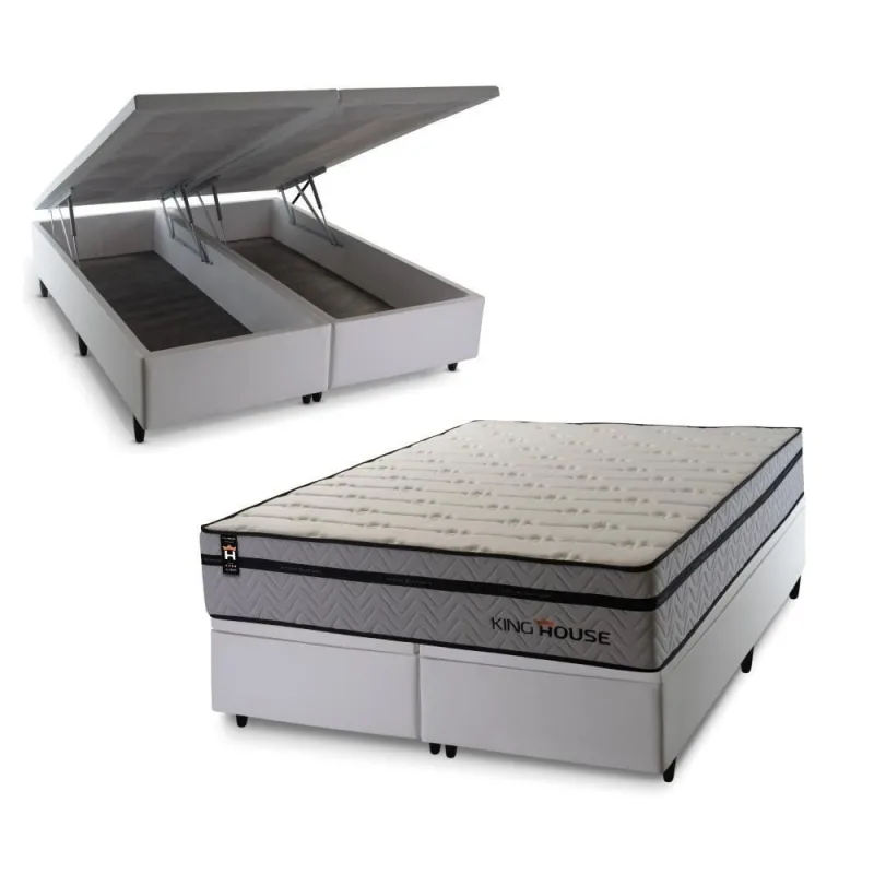 Cama Box Baú Preston com Molas Ensacadas 193x203 King House - king