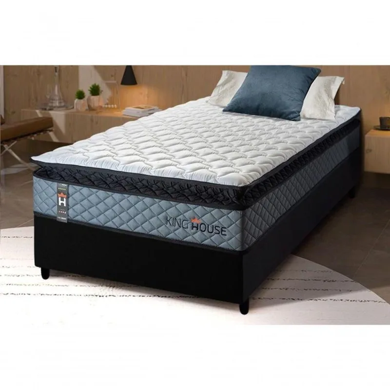 Cama Box Espuma Chicago Solteiro 88x188 Preto King House - king