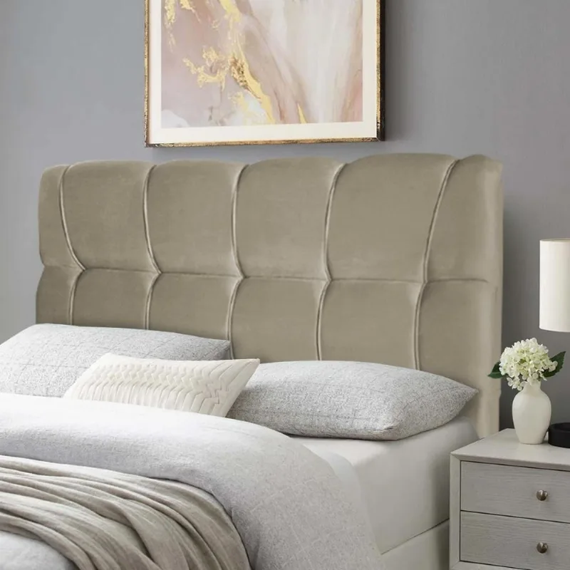 Cabeceira Cama Box Casal 140cm Suede Velut Bege - King House - king