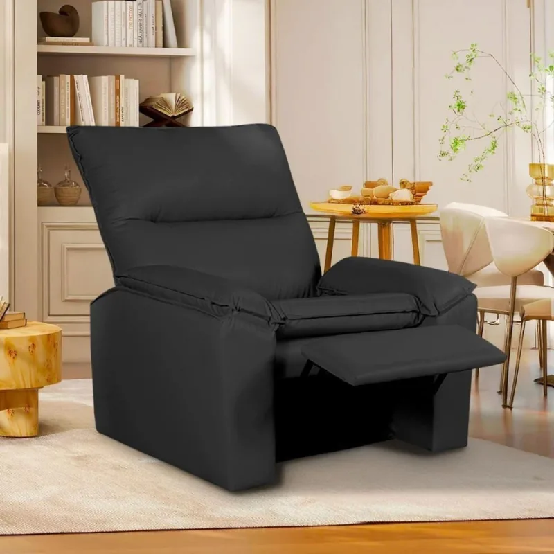 Poltrona Do Papai Reclinável Copenhagen Corino Preto - OUTRAS - Móveis